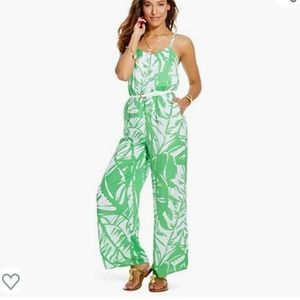 Lilly Pulitzer‎ Jumpsuit Green Palm Wide Leg Size Small